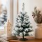 RAHEEV; 2 Ft Snow Flock Artificial Christmas Tree Mini Tabletop Holiday Decor; Category:Christmas Tabletop & Accent Trees; Image:2